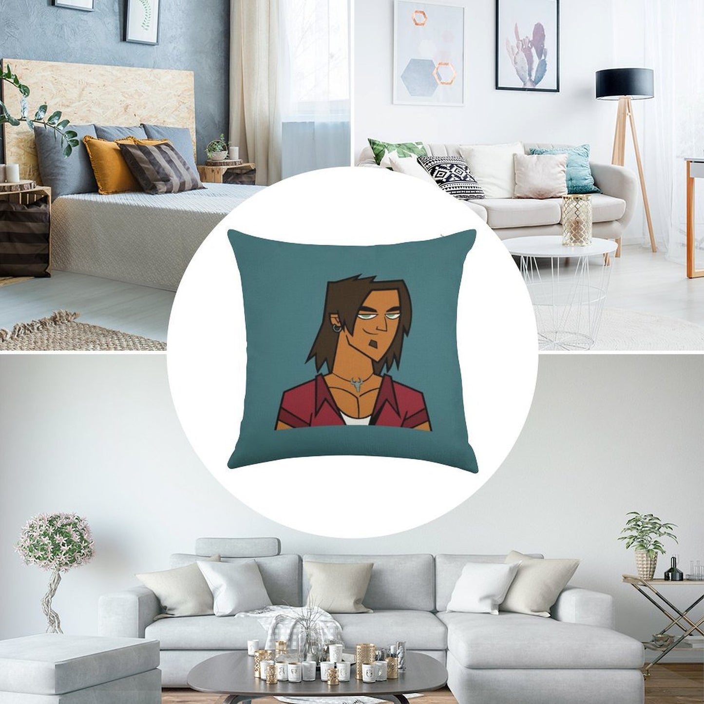 Total Drama - Alejandro Linen Throw Pillow Cover