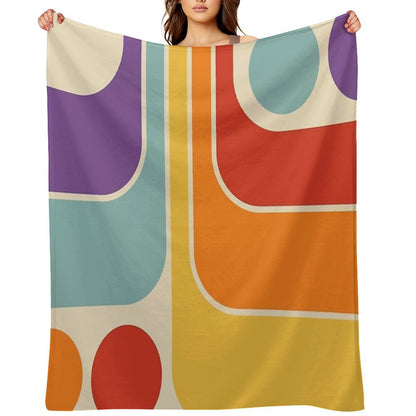 Retro Geometric Design 628 Throw Blanket