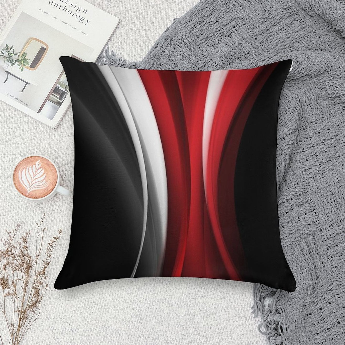Red And White Soft Home Decor Throw Pillow