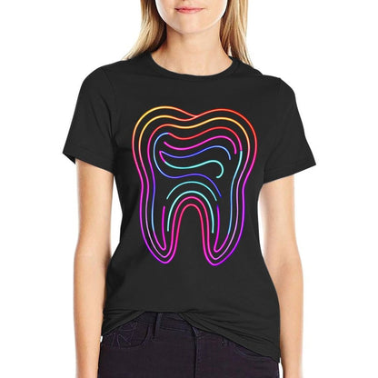 Dentist Retro Vintageth Dental Hygienist Assistant Tooth  Heathered Texture T-Shirt