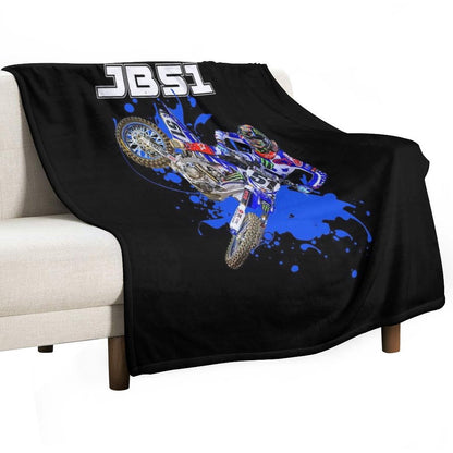 Justin Barcia JB51 Bam Bam #51 BamBam Motocross And Supercross Champion 51 Gift Design Throw Blanket