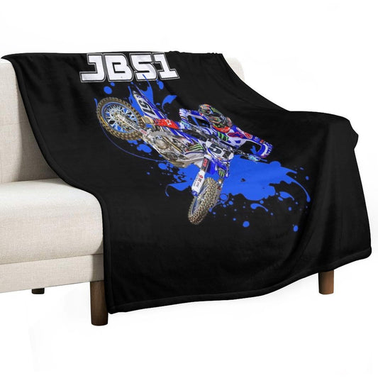 Justin Barcia JB51 Bam Bam #51 BamBam Motocross And Supercross Champion 51 Gift Design Throw Blanket