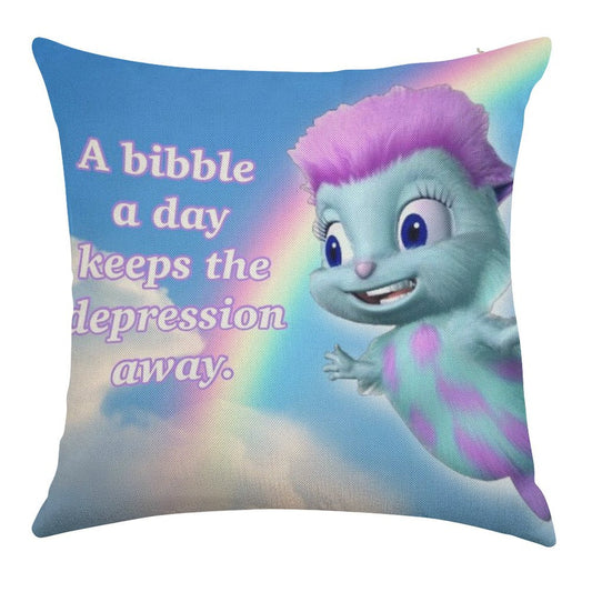Bibble Motto Linen Throw Pillow Cover
