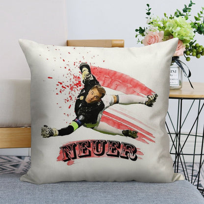 Manuel Neuer Linen Throw Pillow Cover