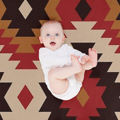 Navajo Red And Mustard Throw Blanket