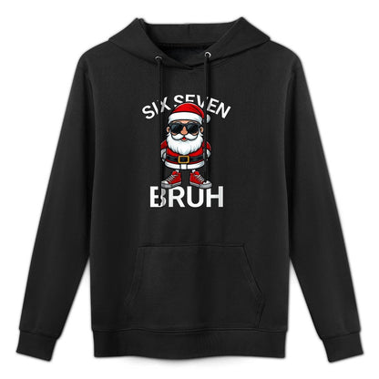 Womens Six Seven Bruh Funny 67 Meme Christmas Santa Customizable Surface Hoodie