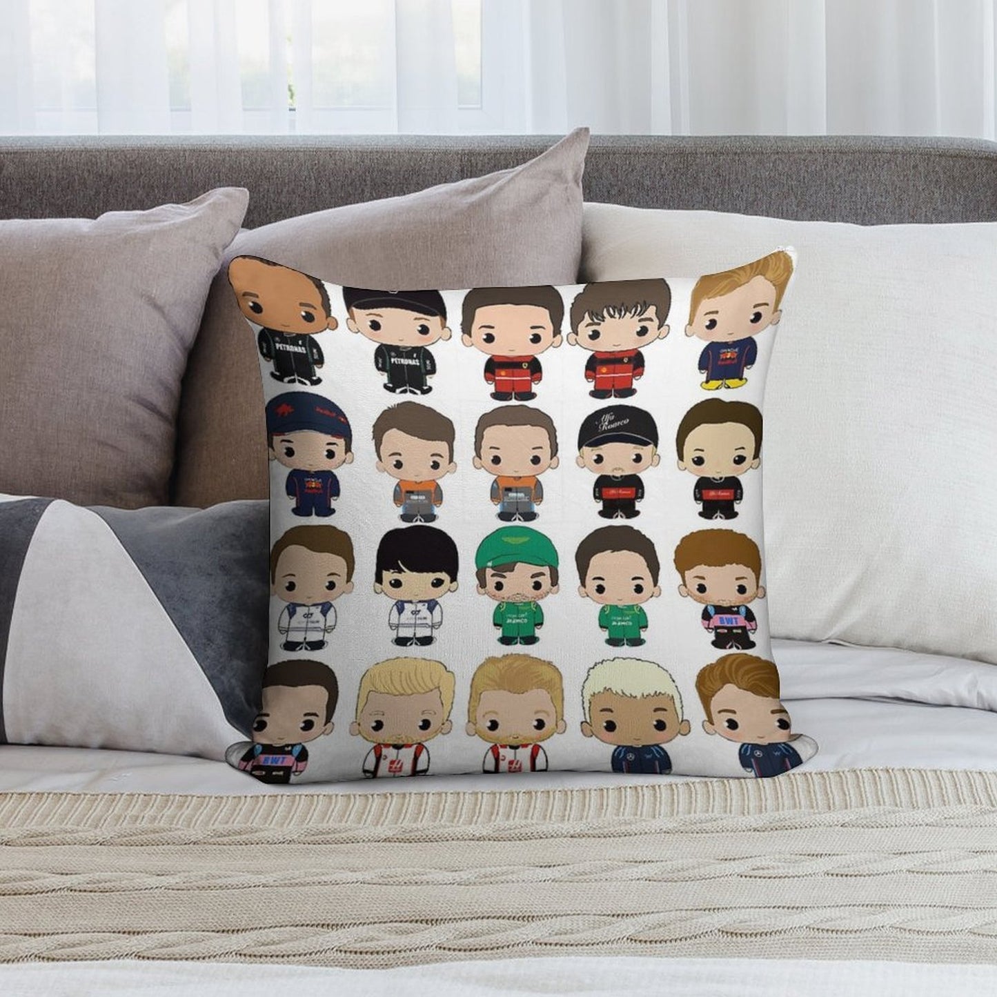 Cute F1 2023 Class Soft Style Accent Throw Pillow