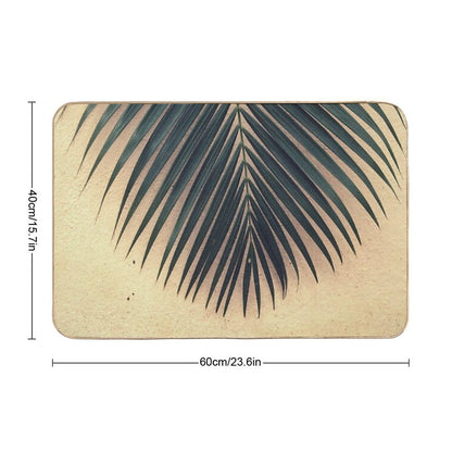 Palm Leaf Print Bath Mat