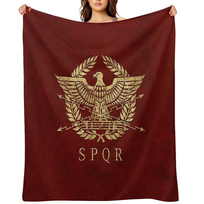 Roman Empire Emblem - Vintage Gold Throw Blanket