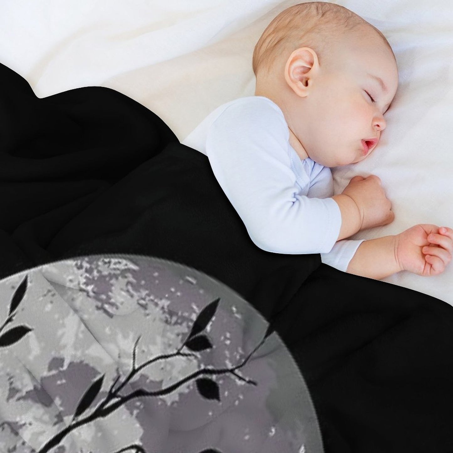 The Cat And The Moon Throw Blanket