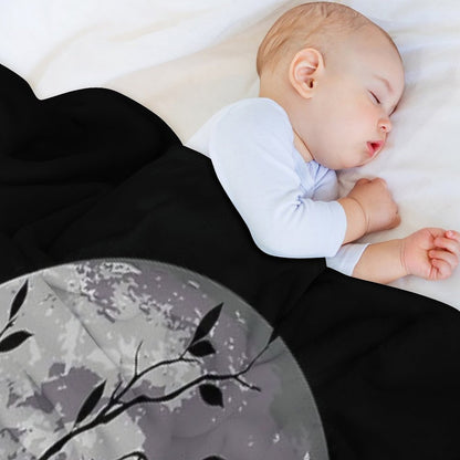 The Cat And The Moon Throw Blanket