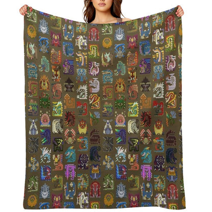 Large Monsters! Throw Blanket