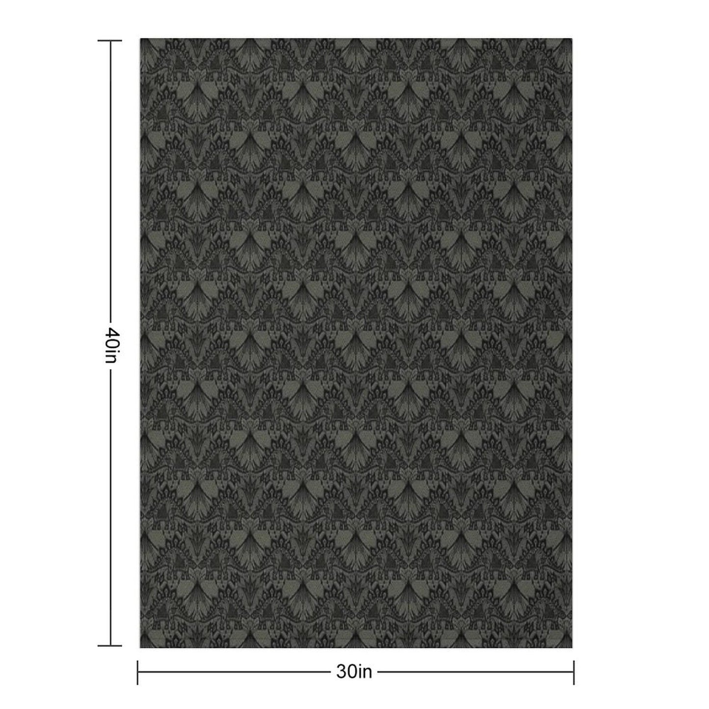Stegosaurus Lace - Black  Grey Throw Blanket
