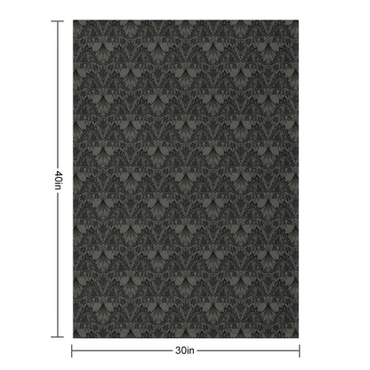 Stegosaurus Lace - Black  Grey Throw Blanket