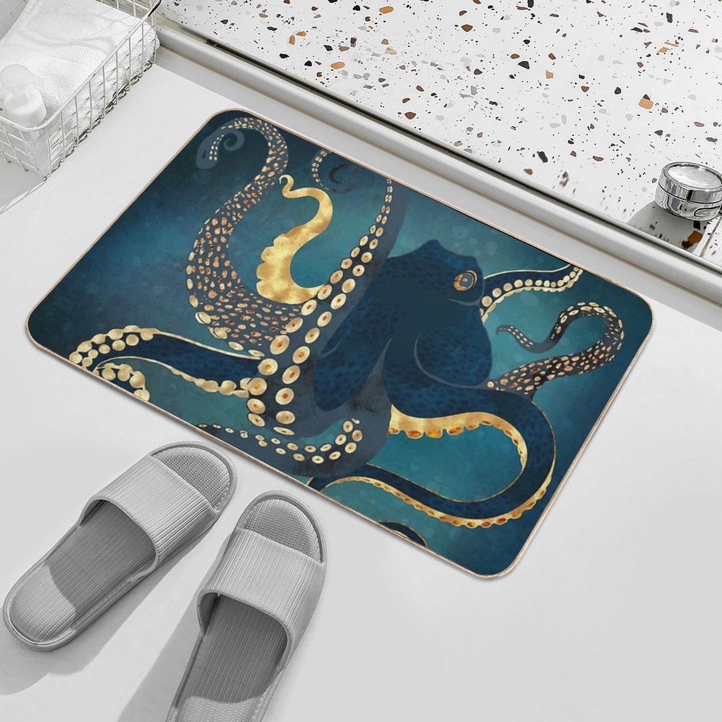 Metallic Octopus IV Bath Mat