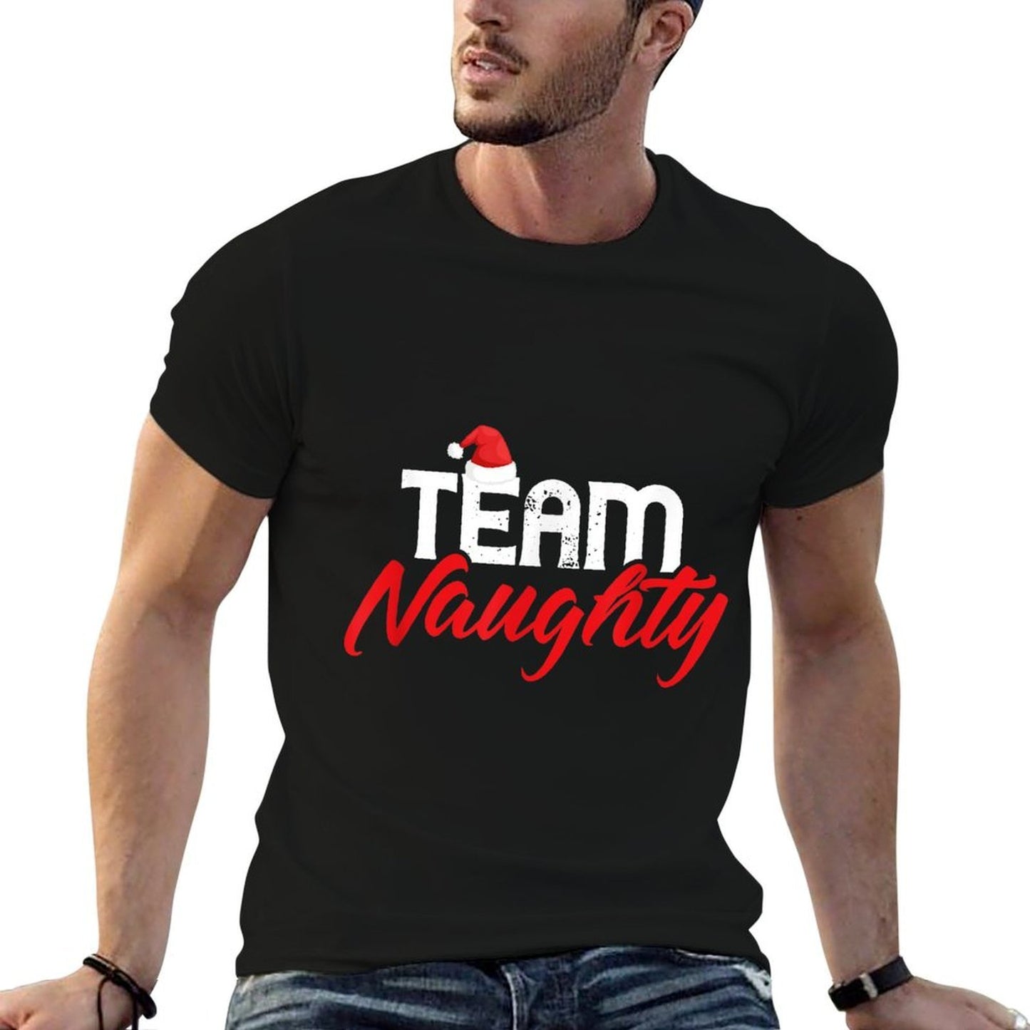 Team Naughty Funny Couple Matching Outfit Team Nice  Soft T-Shirt