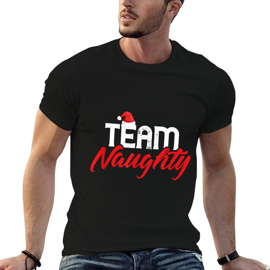 Team Naughty Funny Couple Matching Outfit Team Nice  Soft T-Shirt
