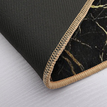Black And Gold Marble  Texture Bath Mat