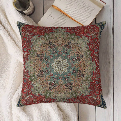 Vintage Antique Persian Carpet Print Linen Throw Pillow Cover