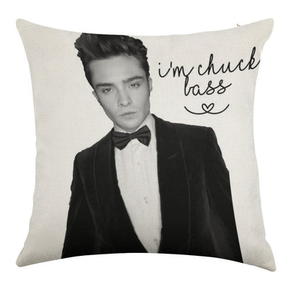 I'm Chuck Bass Linen Throw Pillow Cover