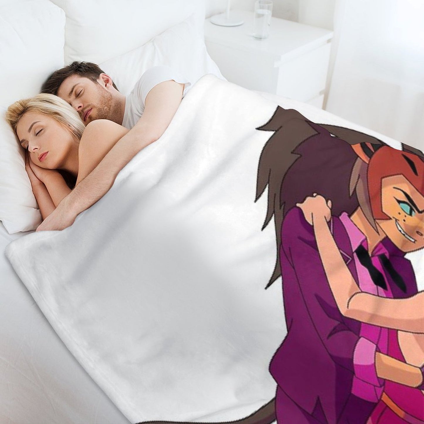 Princess Prom Adora And Catra Throw Blanket
