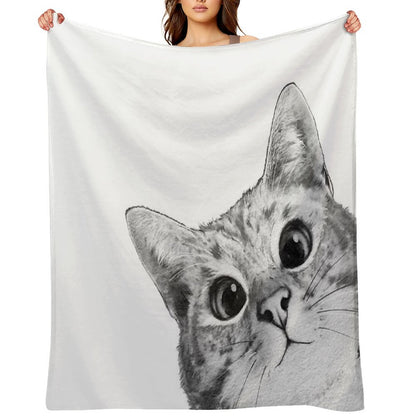 Sneaky Cat Throw Blanket