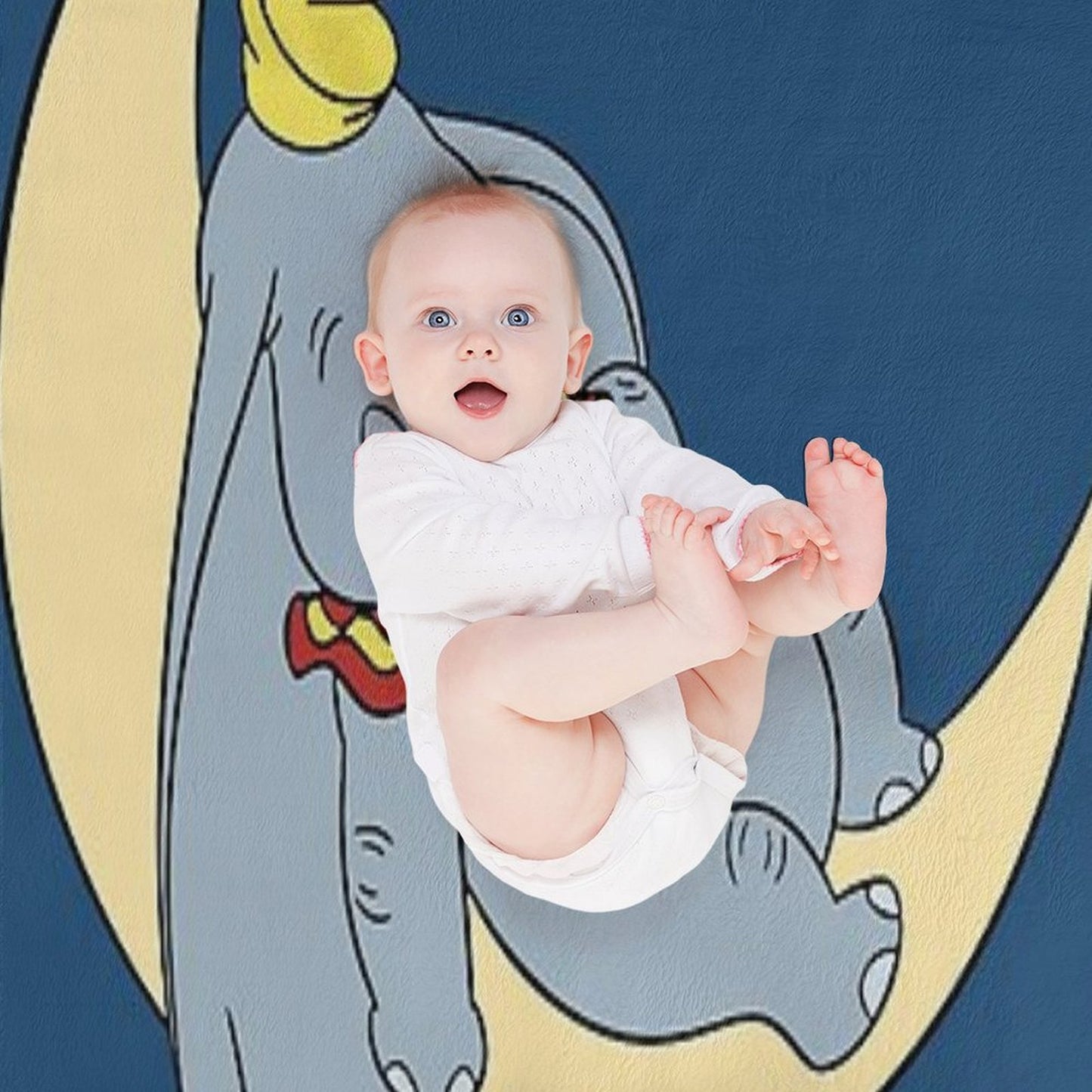 Sleeping Dumbo & Moon Throw Blanket