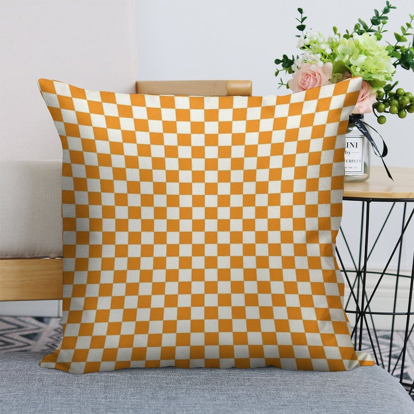Tennessee Orange Pattern Linen Throw Pillow Cover