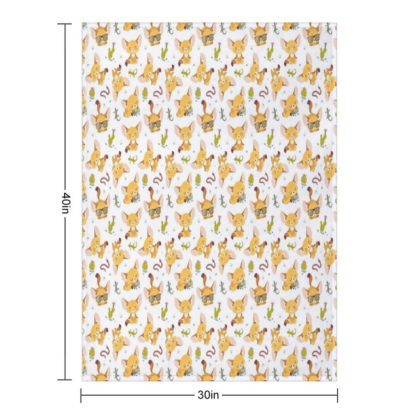 Cartoon Style Fenech Throw Blanket