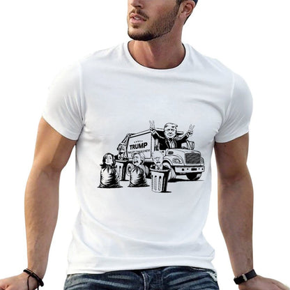 Trump Garbage Truck Kamala Biden Clinton Obama  Easy-care T-Shirt
