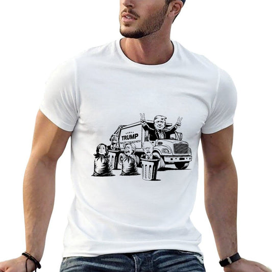 Trump Garbage Truck Kamala Biden Clinton Obama  Easy-care T-Shirt