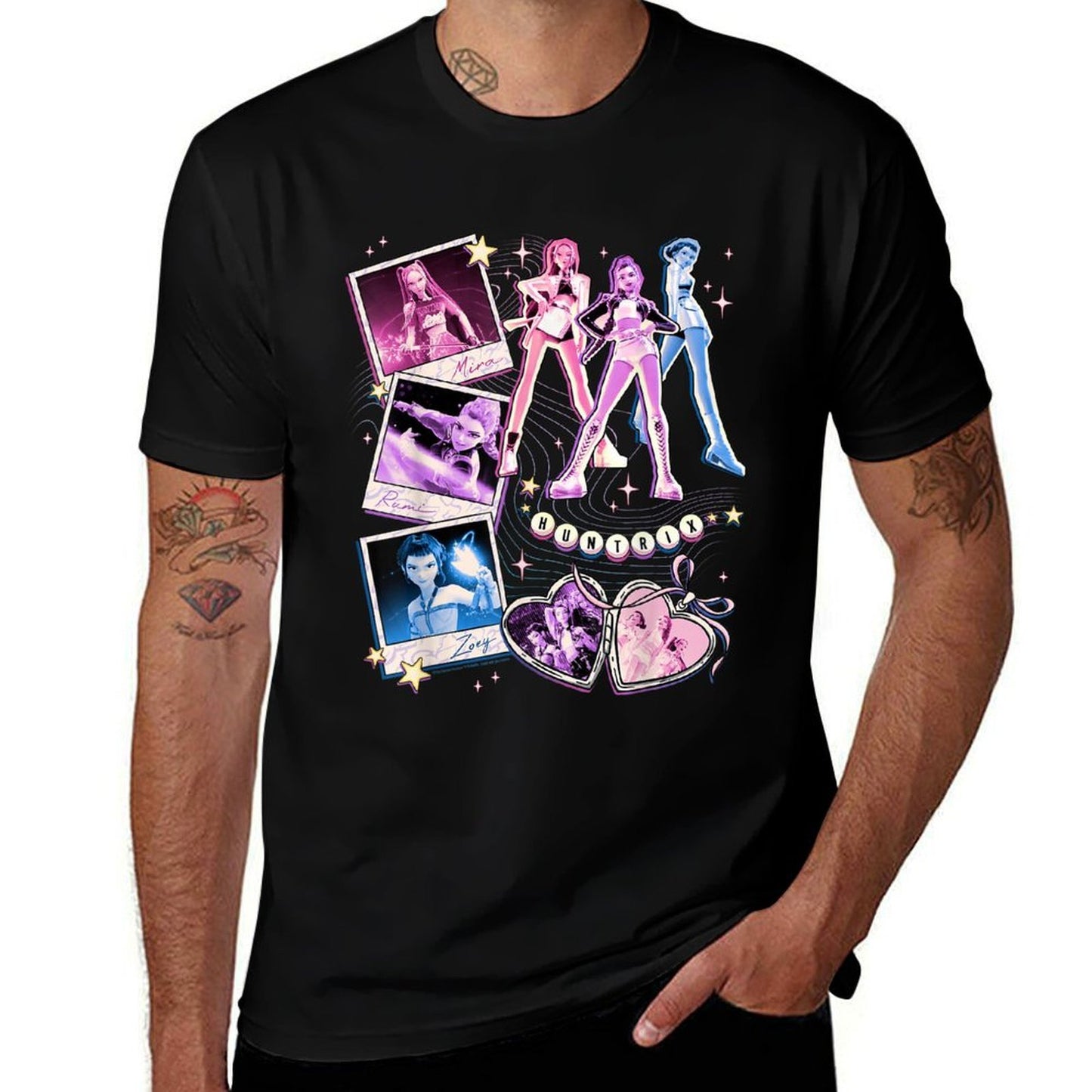 Kpop Demon Hunters Huntrix Mira Rumi & Zoey BFFs Collage  Relaxed-fit T-Shirt