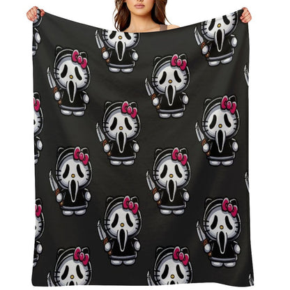 Scream Kitty Halloween Throw Blanket