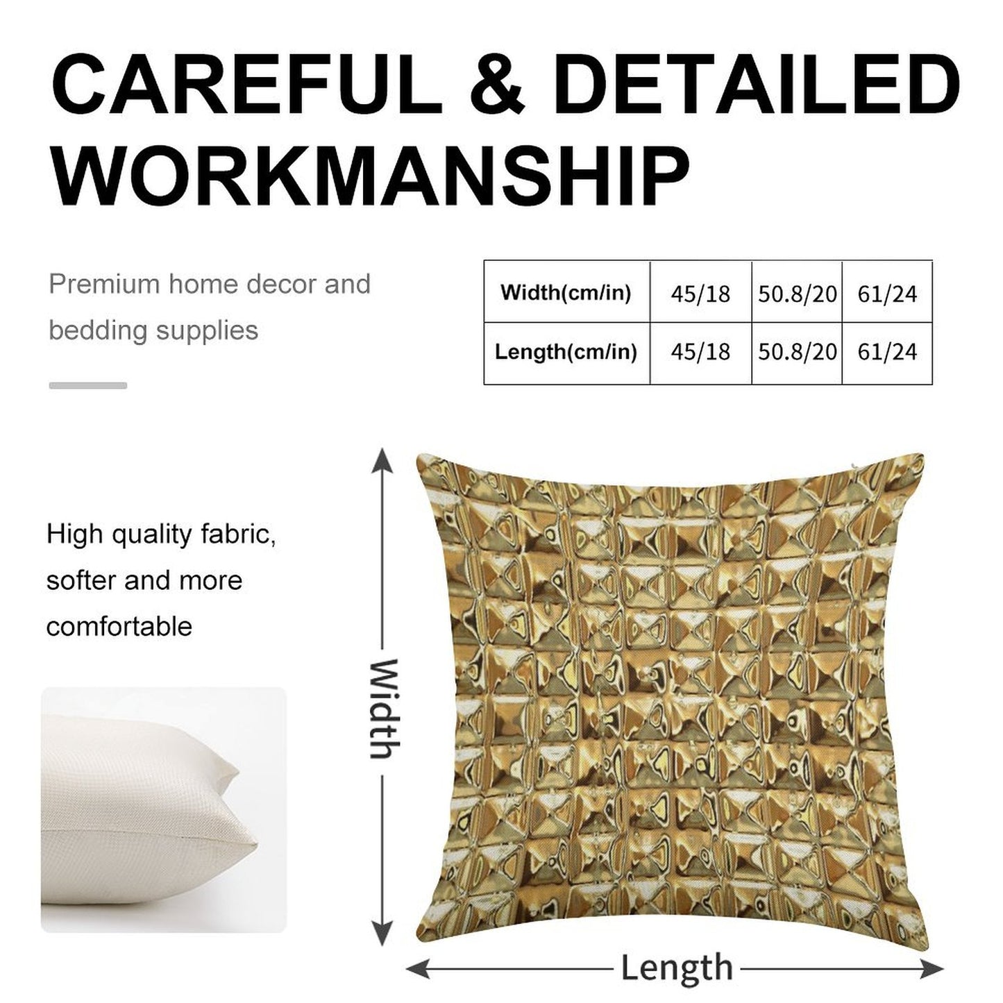 Photograph of Gold ONLY - Not Reflective Linen Throw Pillow Cover