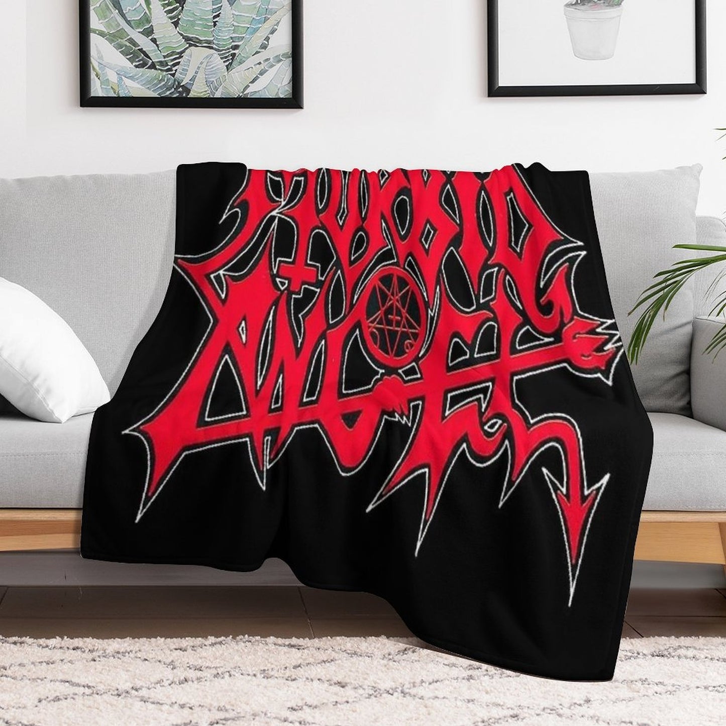 Morbid Angel Red Logo Art Throw Blanket