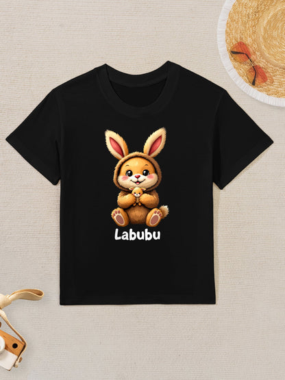 Womens Labubu Cute Funny Monsters Brown Labubu Kids T-Shirt