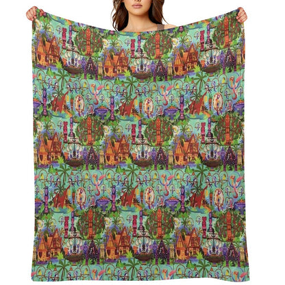 The ORIGINAL Enchanted Tiki Room Collage Throw Blanket