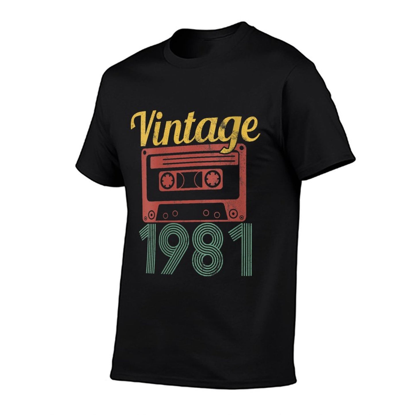 Womens 40th Birthday Gift Retro Cassette 40 Years Vintage 1981  Oversized Silhouette T-Shirt
