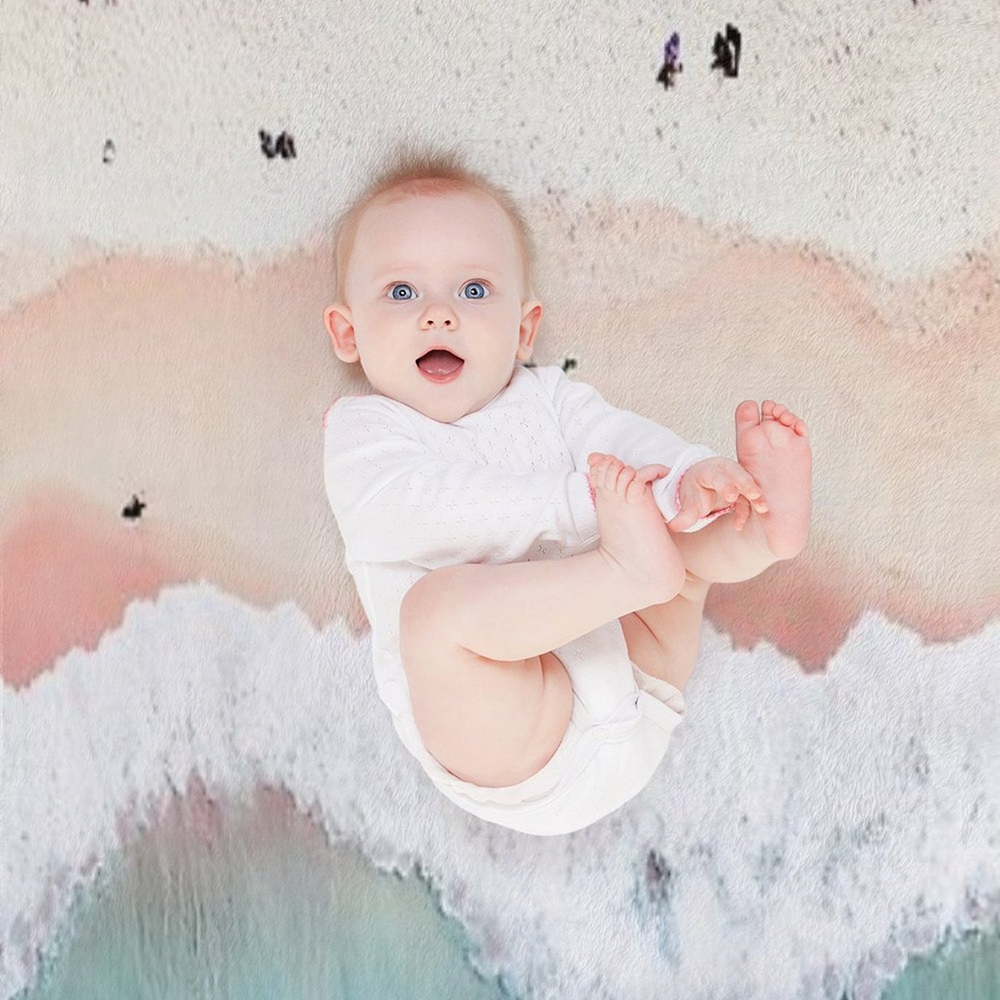 Aerial Sandy Beach Throw Blanket