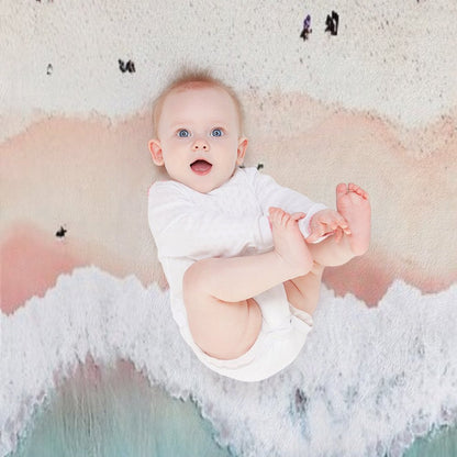 Aerial Sandy Beach Throw Blanket
