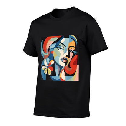 Abstract Woman Face Art Illustration Graphic Designs  Easy-care T-Shirt