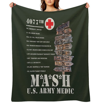 Mash TV Show Signpost Throw Blanket