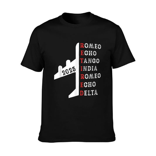 Retired Pilot 2025 Phonetic Alphabet Retirement Gift Unisex T-Shirt