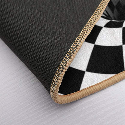 Optical Illusion Black Hole Checkerboard (BlackWhite) Bath Mat
