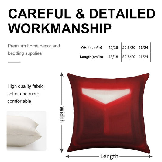 Beat Saber Red Block Throw Pillow Cover Linen Throw Pillow Cover