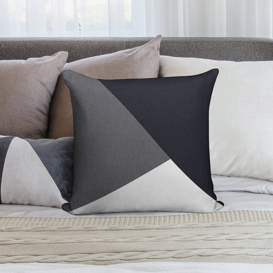 Grey Geometric Triangle Soft Multiple Sizes Throw Pillow