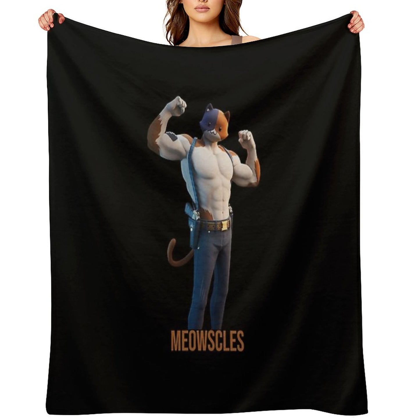 Meowscles Throw Blanket