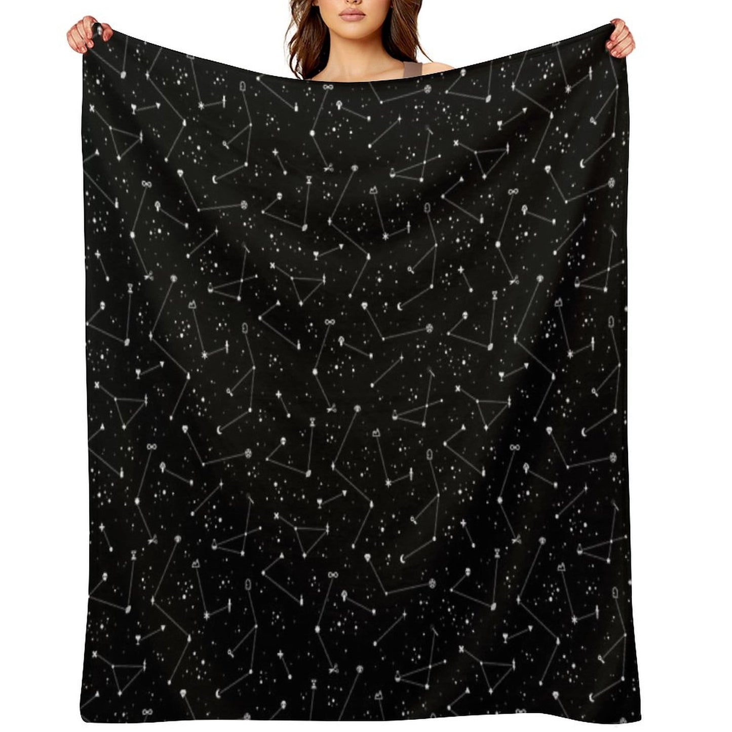 Constellations (Black) Throw Blanket