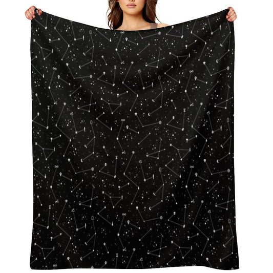 Constellations (Black) Throw Blanket