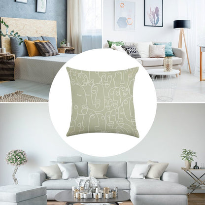 Sage Green Linen Throw Pillow Cover